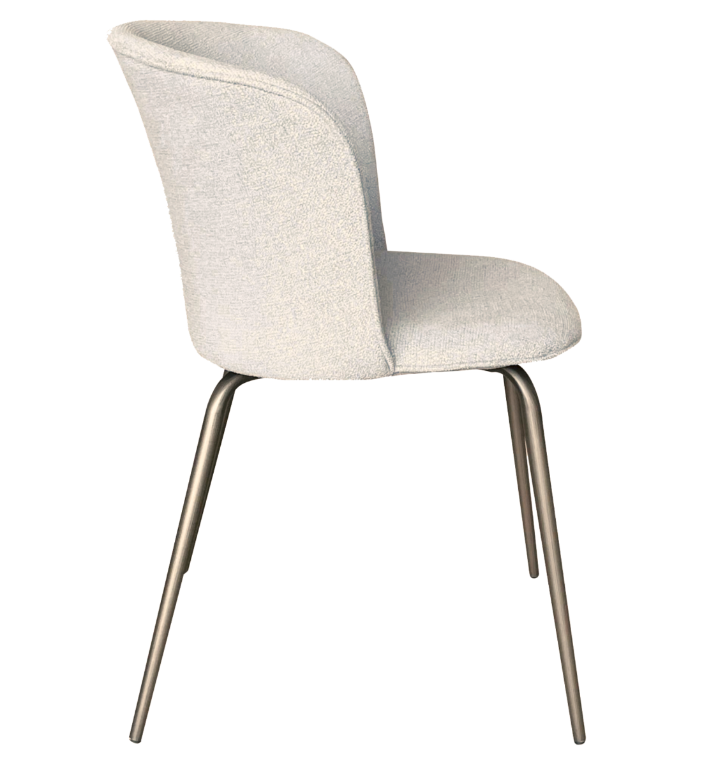 DAN-FORM's EDEN chair in bouclé fabric with antique brass legs