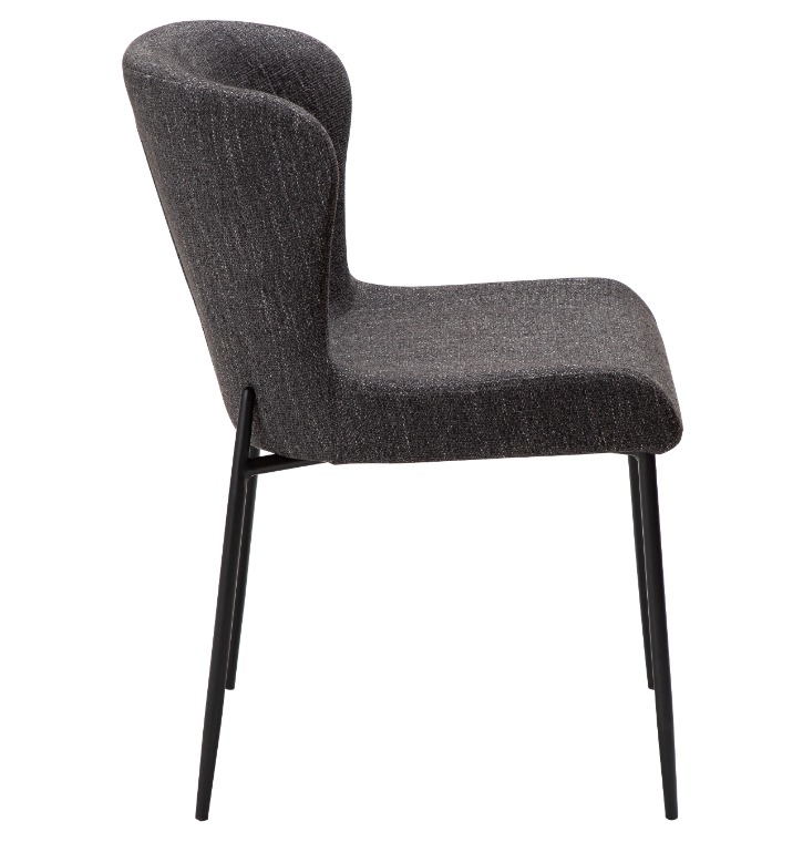 DAN-FORM's GLAM chair in raven black bouclé fabric