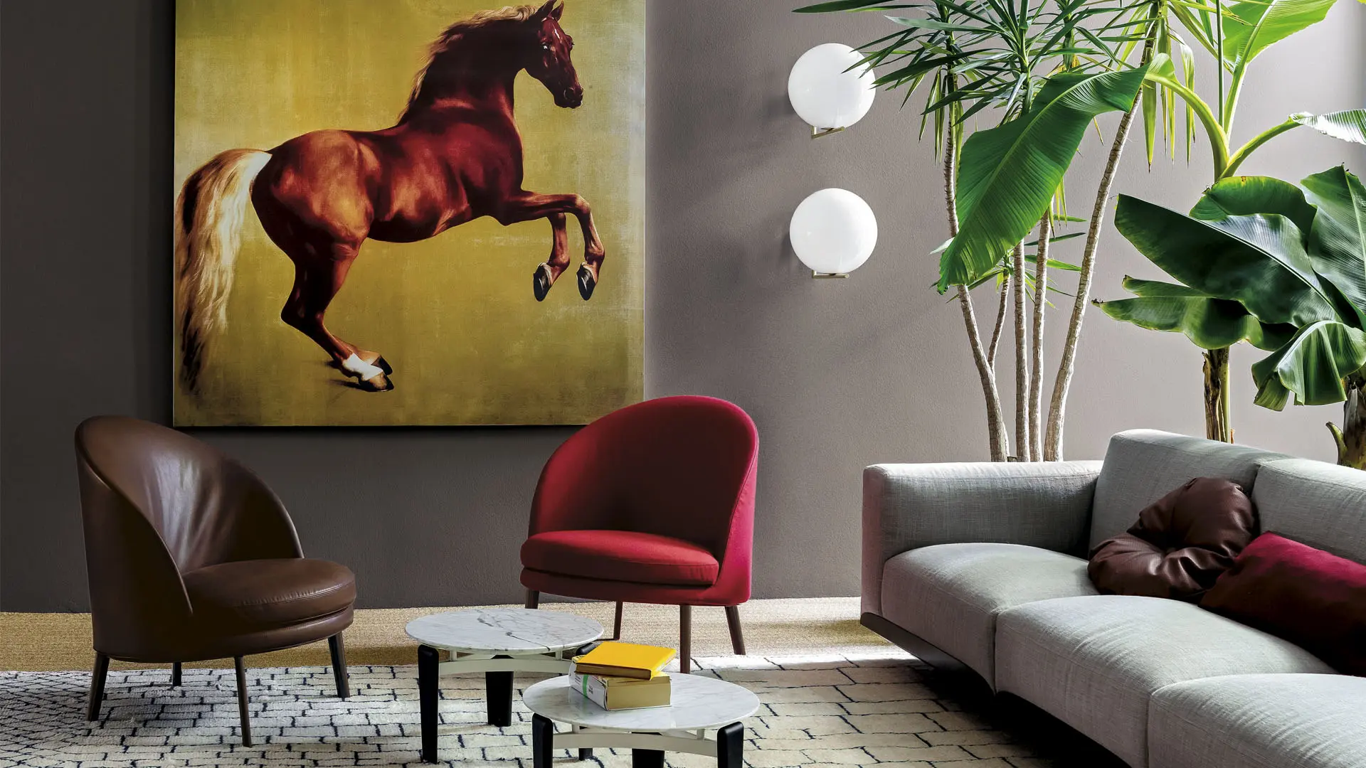 Jules & Jim armchair - Leather and fabric version