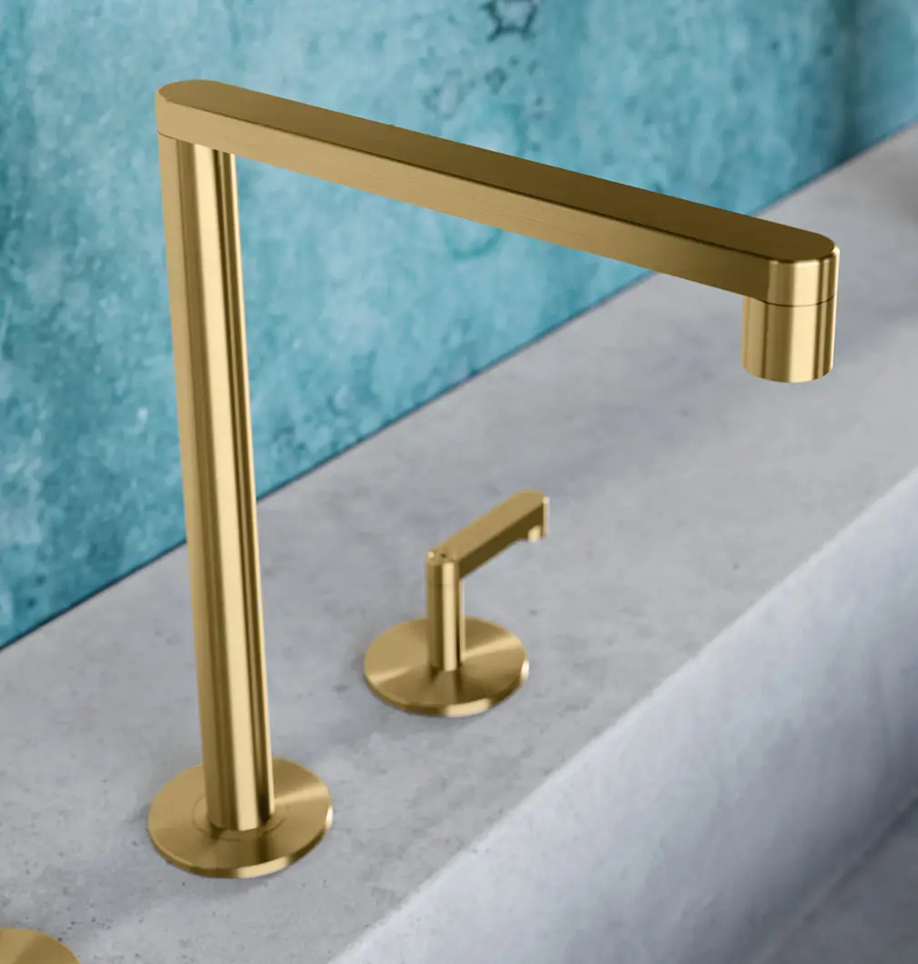 Set per lavabo 3 fori, oro spazzolato PVD - KIR26