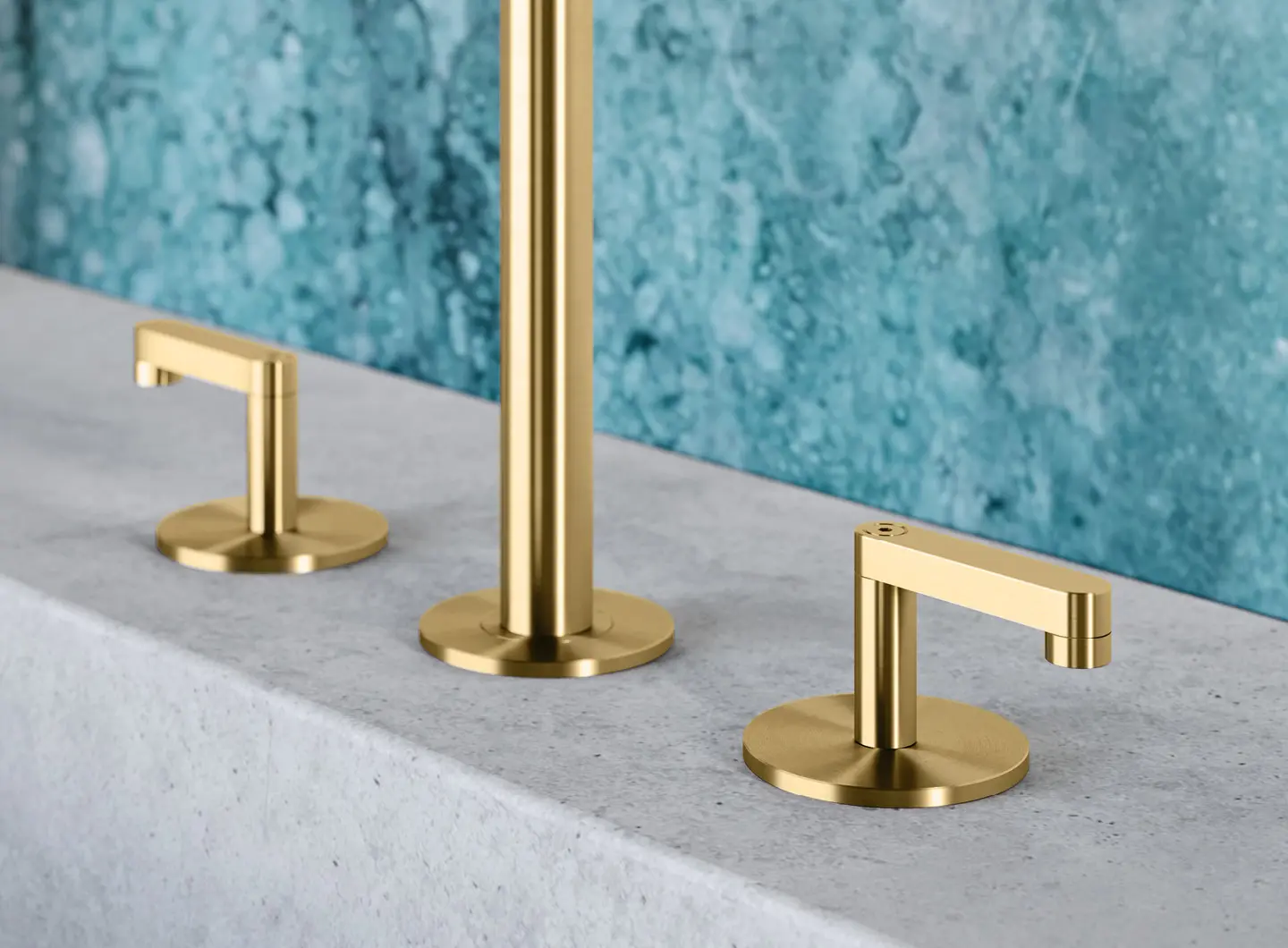 Set per lavabo 3 fori, oro spazzolato PVD - KIR26