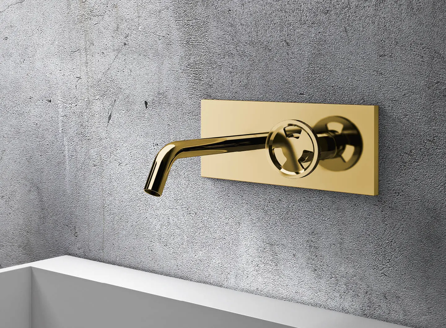 Miscelatore lavabo a muro, PVD oro lucido – TIB10