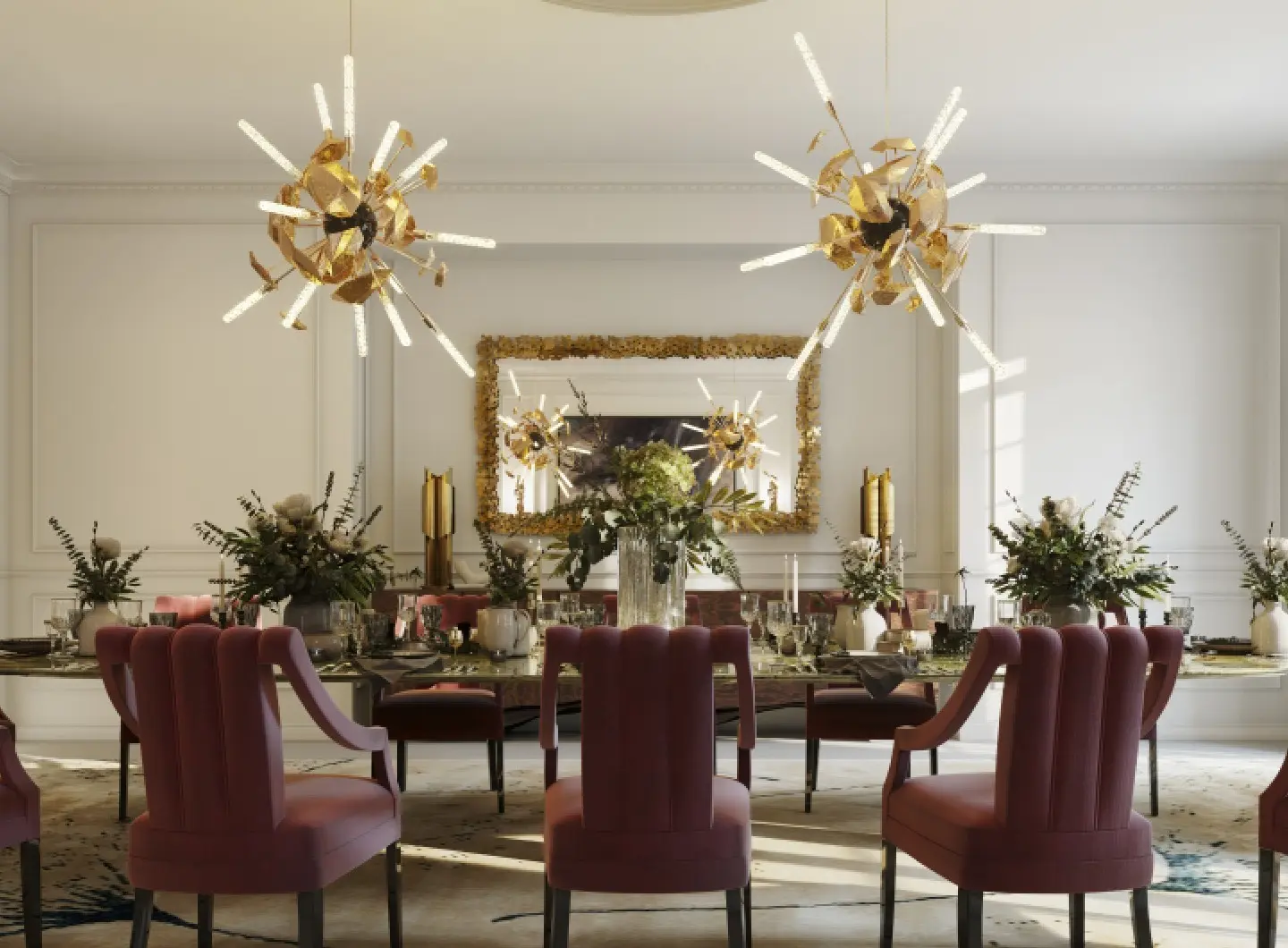 Lussuosa sala da pranzo di ispirazione parigina