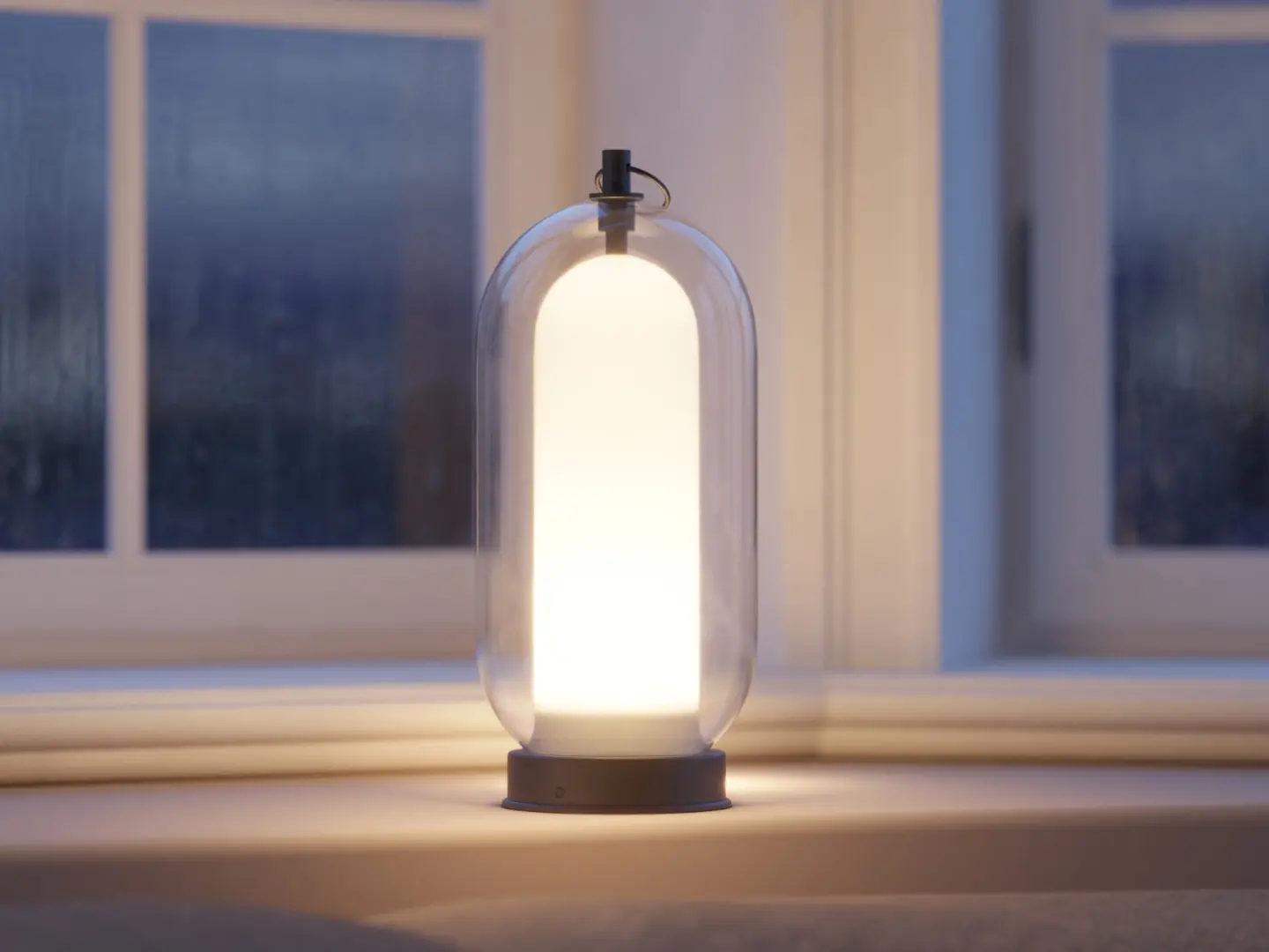 aeron free lampada a batteria cangini e tucci vetro borosilicato soffiato