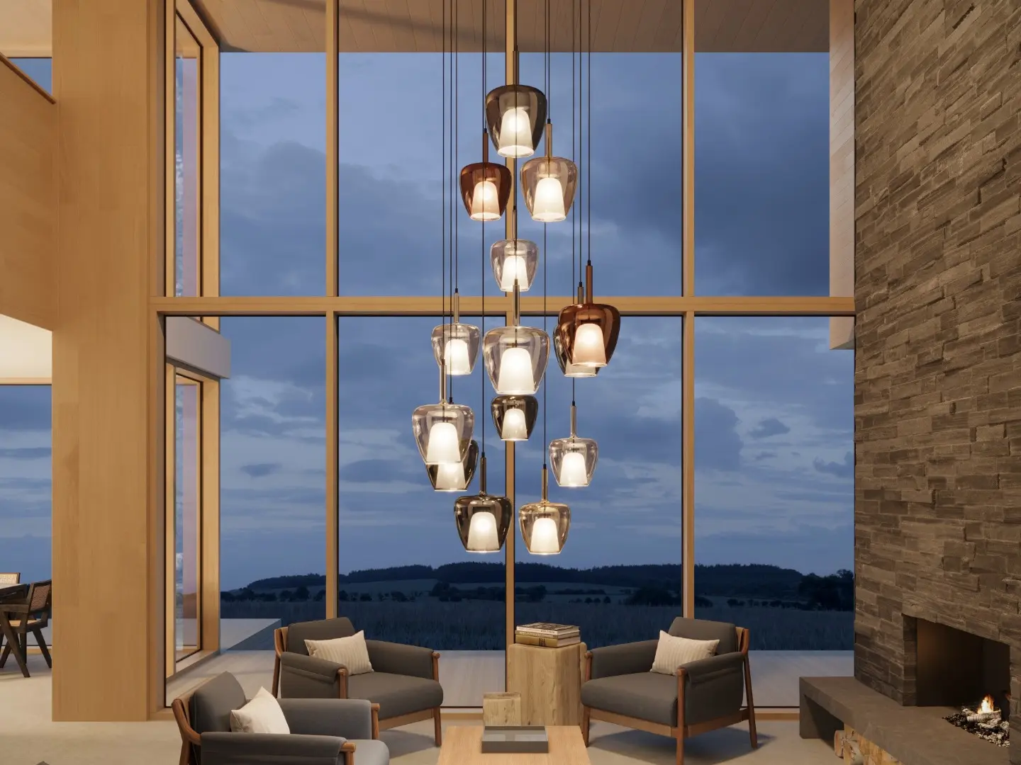 clos cangini e tucci multiple suspension lamp
