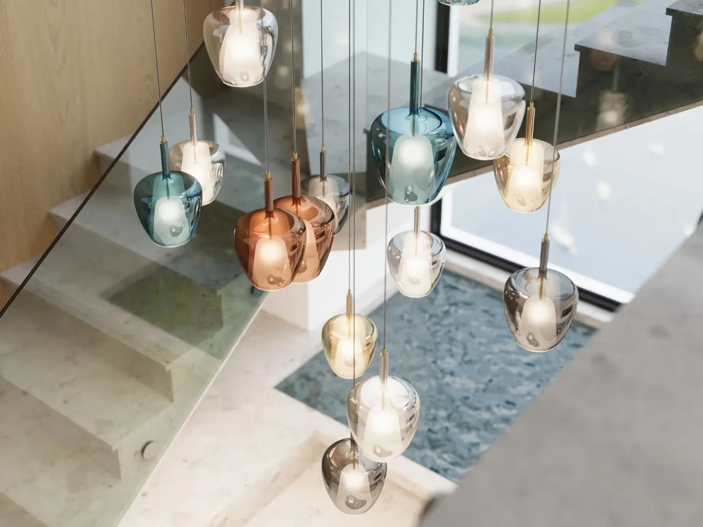 clos cangini e tucci multiple suspension lamp