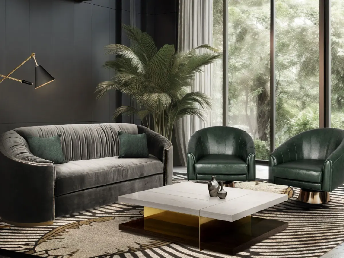 Salotto classico con l'eccentrico tappeto di coppia di Rug'Society