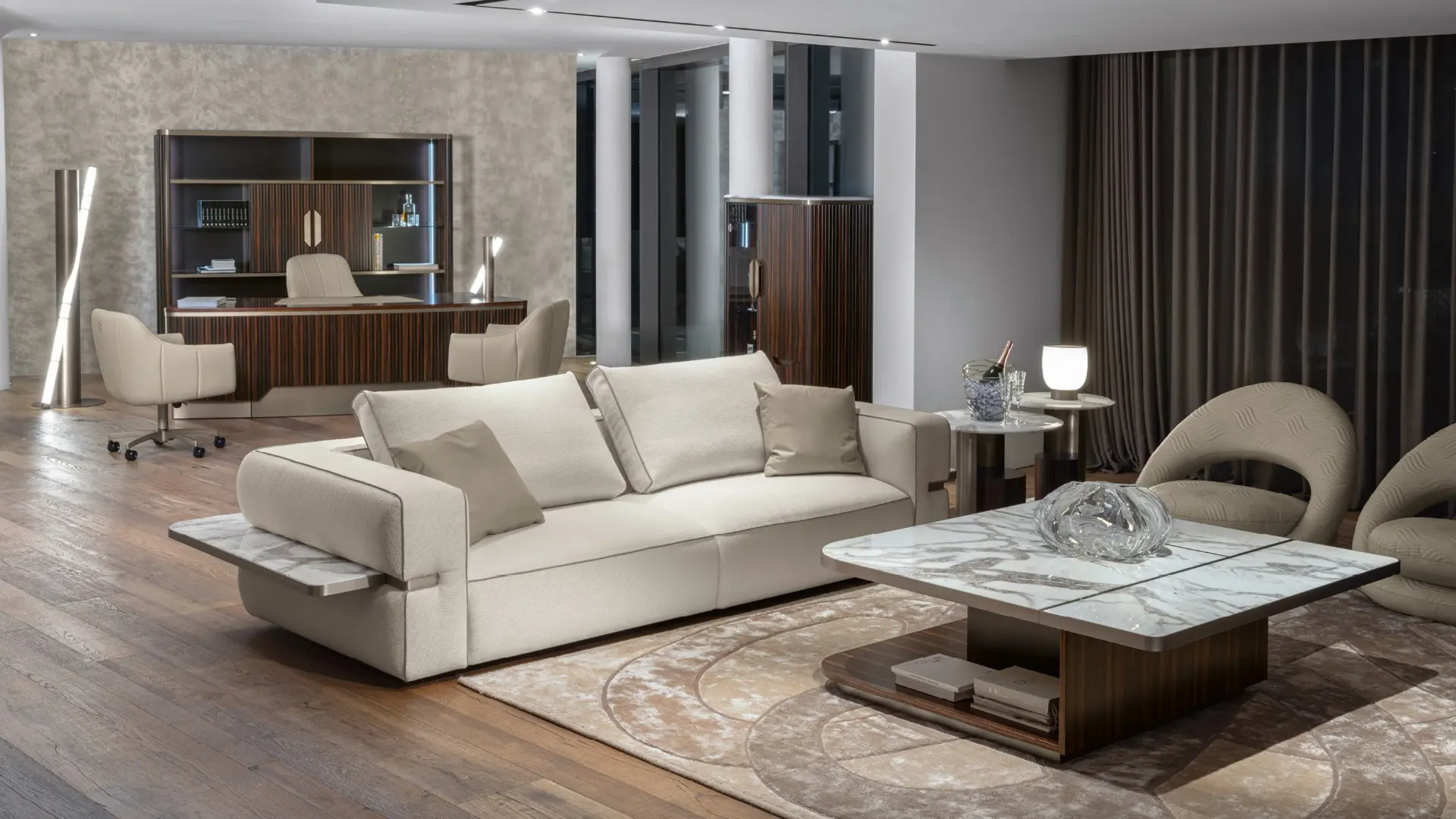 Luxor sofa with shelves