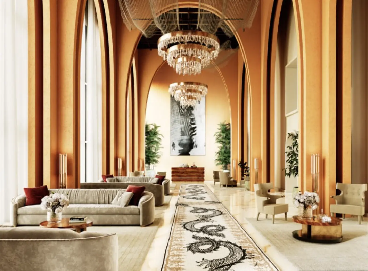 Design opulento della lobby