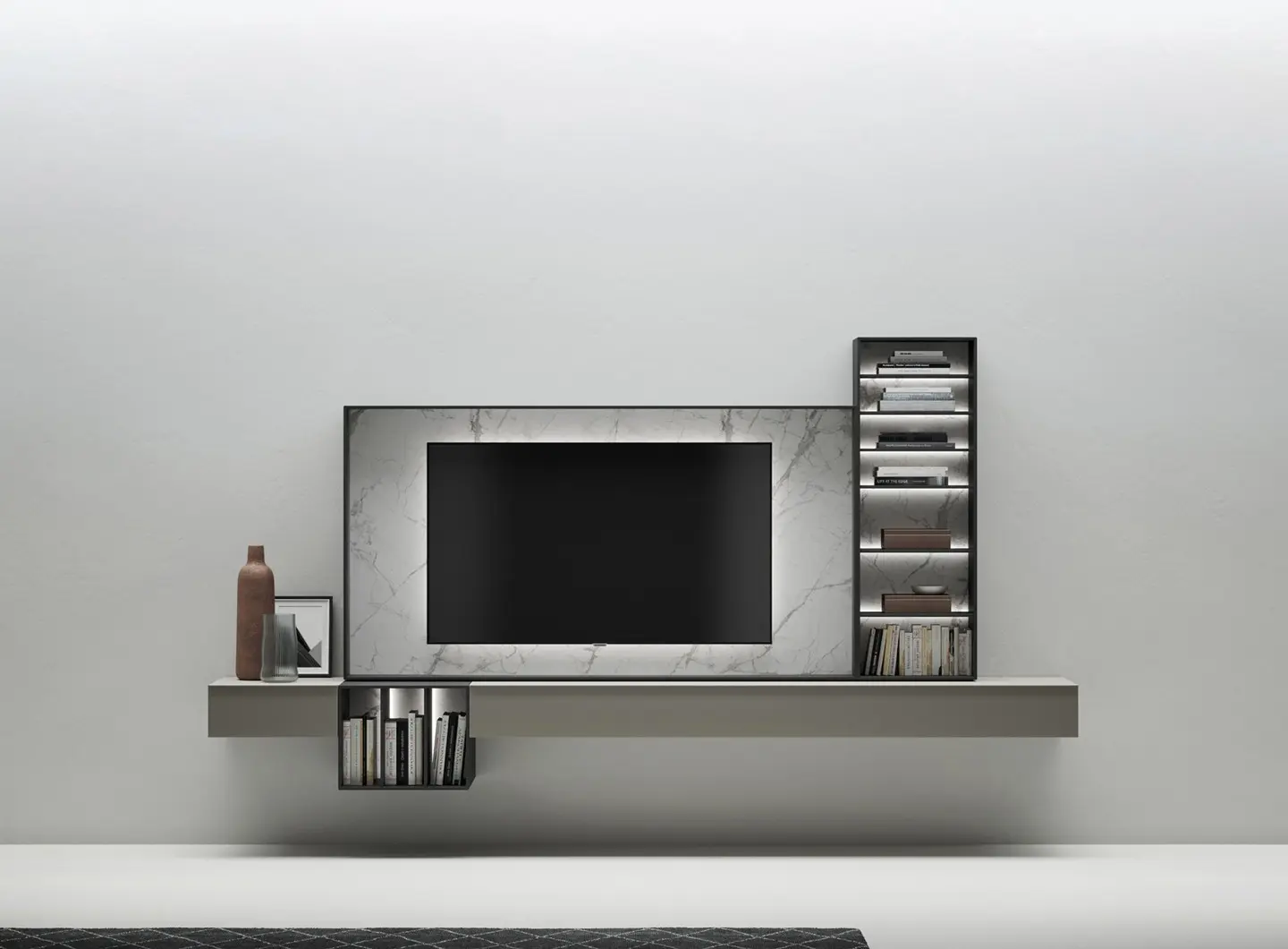 Caccaro_Wallover zona giorno Cornice TV
