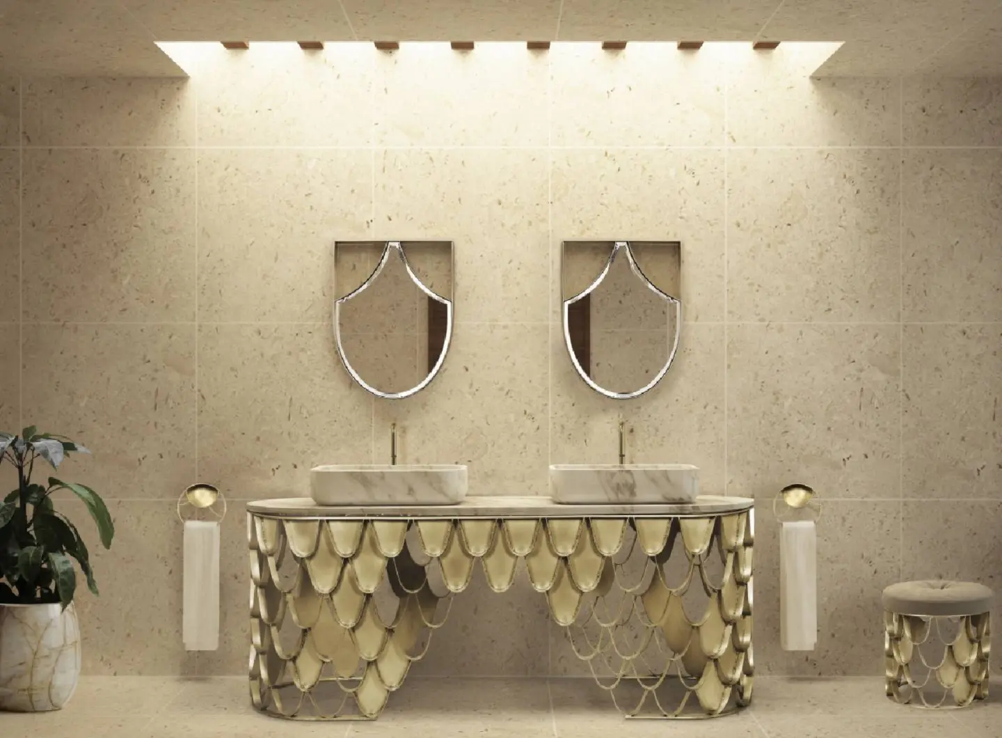 Bagno esclusivo con collezione koi