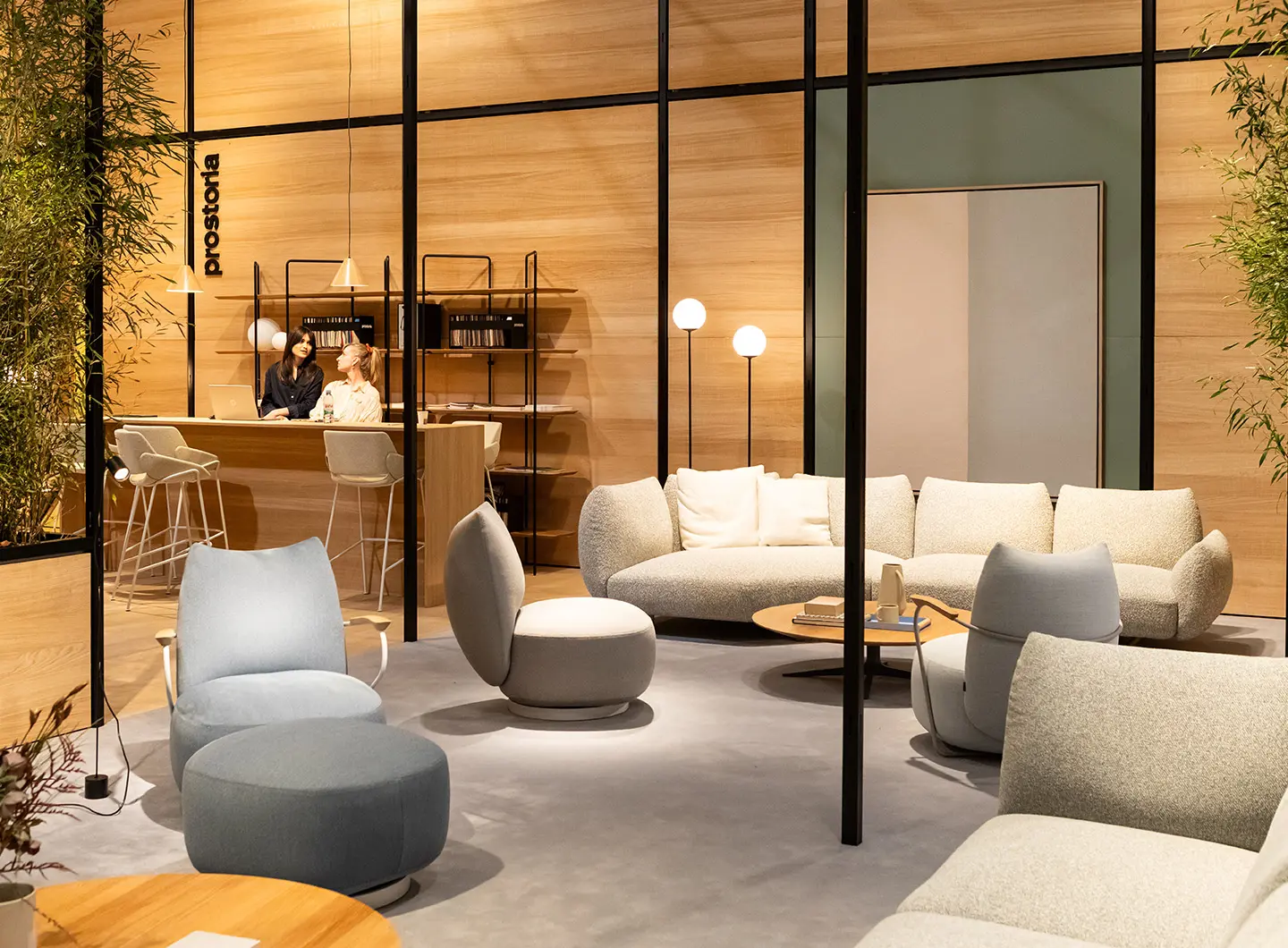 Composition of sofas and armchairs.