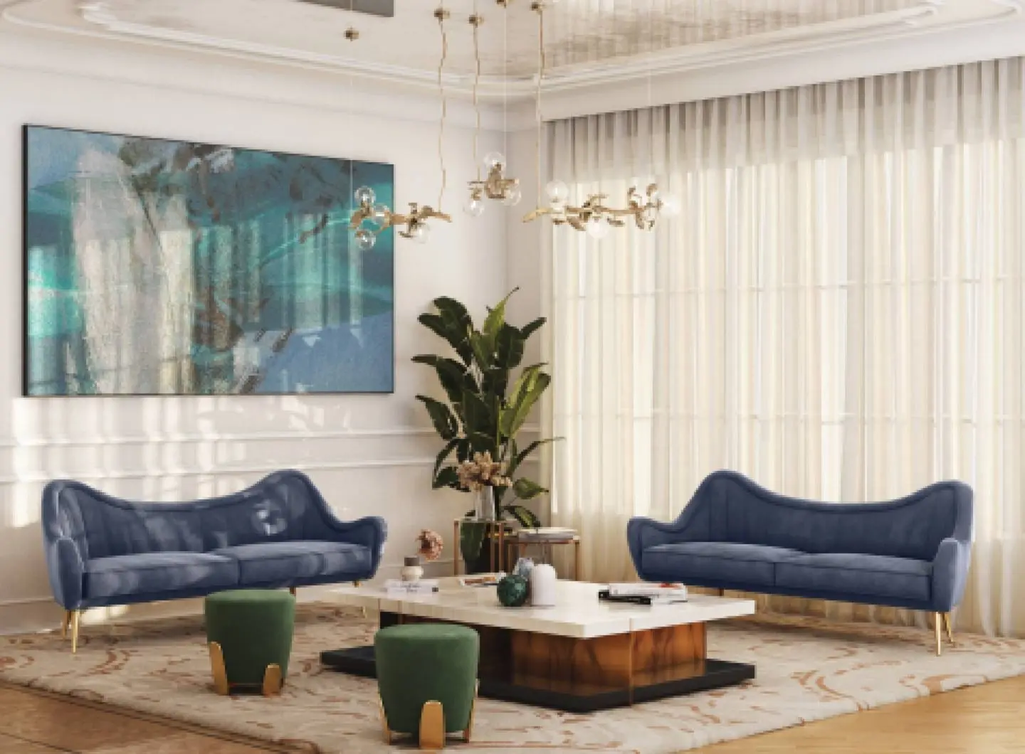 Soggiorno di design dall'eleganza moderna