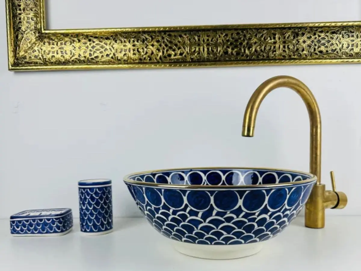 ArtHub Atelier - Handcrafted Sink Ceramic whit Gold