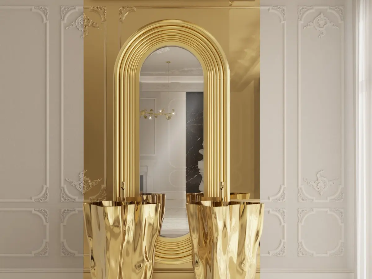 DESIGN DEL BAGNO SERENO E SOFISTICATO CON ACCENTI DORATI