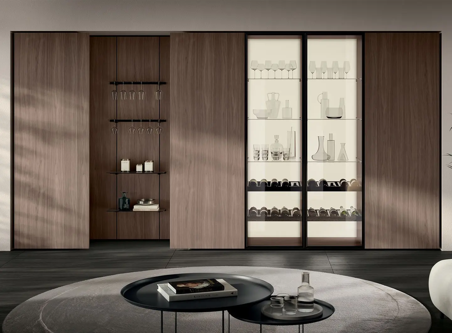 Essenza - armadi con anta Sail in decorativo Noce Classic