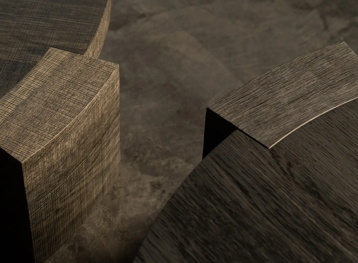 Hiku tea - handcrafted hand-brushed tea table in smoked oak 