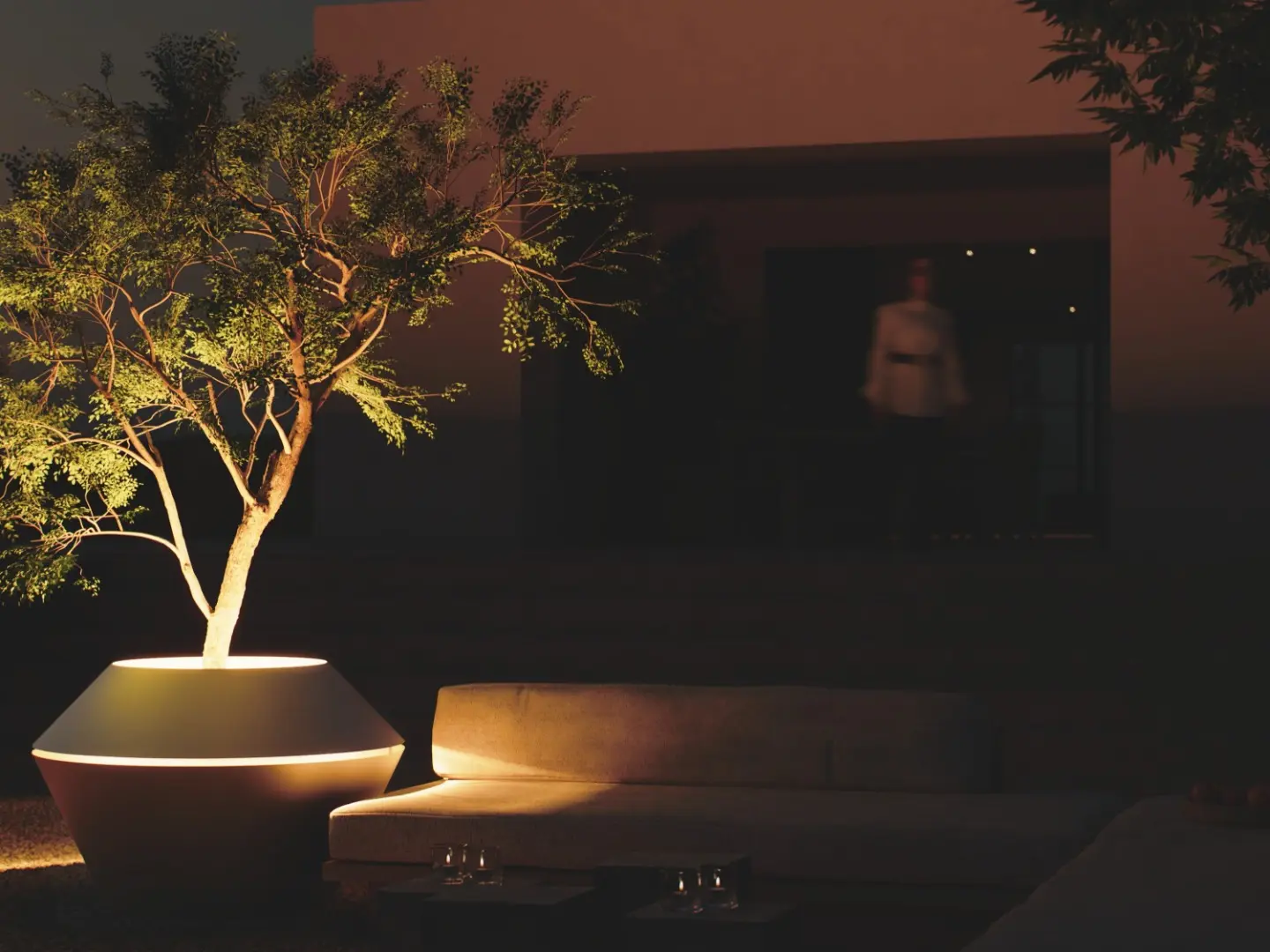 Architectural Planters with integrated LED lighting