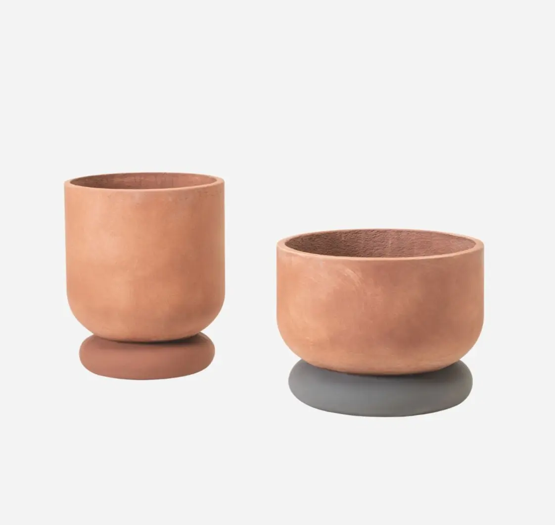 Coppe in cemento Rosso Mattone/Grigio Carbone di diverse dimensioni