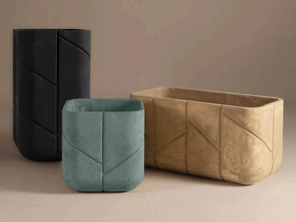 FRONDA pots, design by Marco Piva - lavorazione artigianale Made in Italy