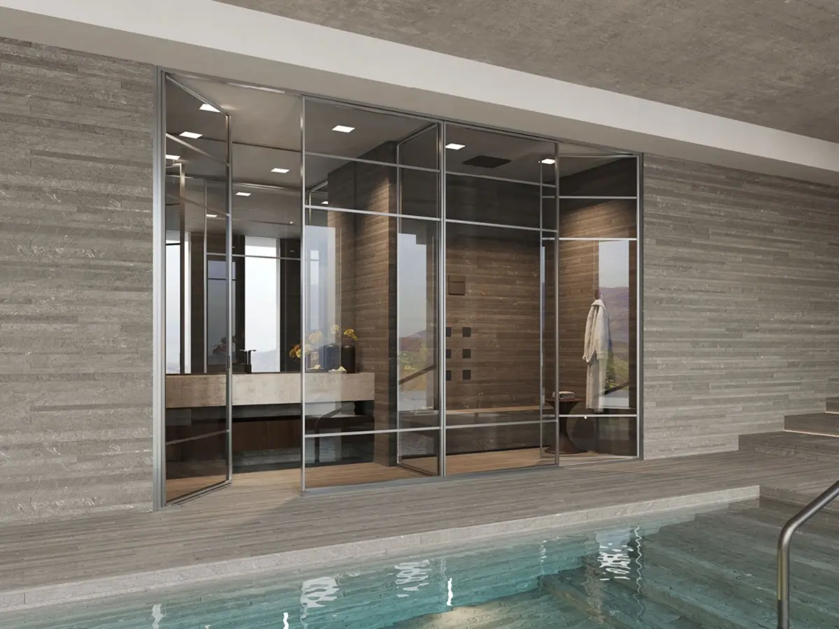 DOMINO - Bathroom wall that becomes a project - Vismaravetro