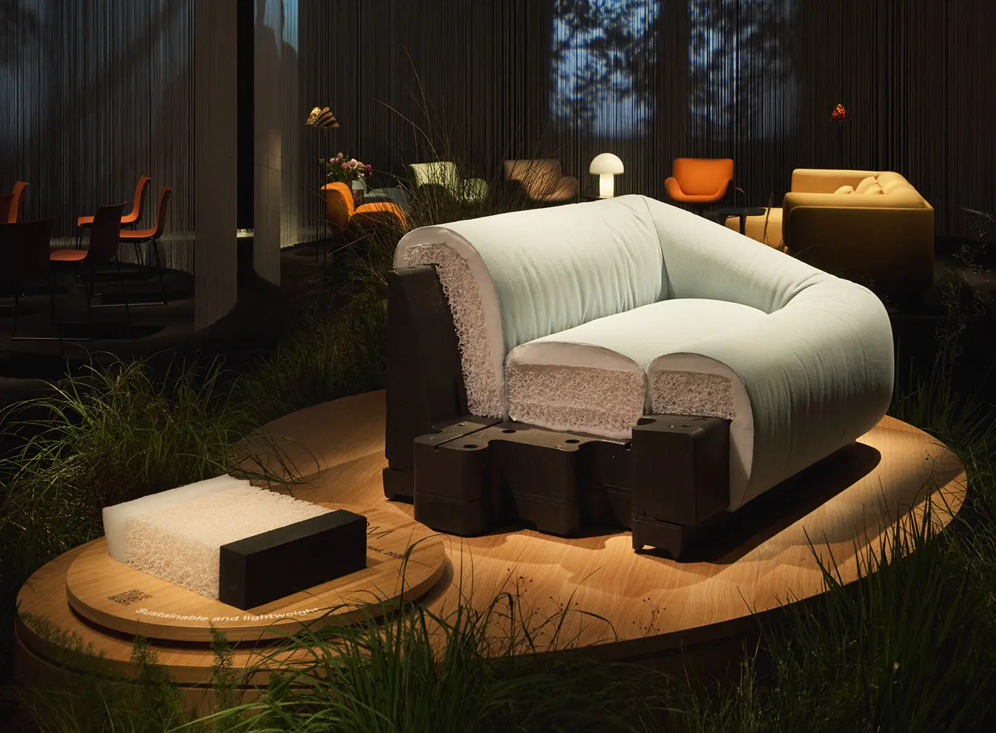 Aom, Arper, designed by Jean-Marie Massaud, Salone del Mobile 2026 - Ph. Stefania Zanetti, Matteo Bellomo